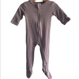 Kate Quinn Baby Organic Bamboo Long Sleeve Footie Pajama in Soft Lilac 0-3 Mos